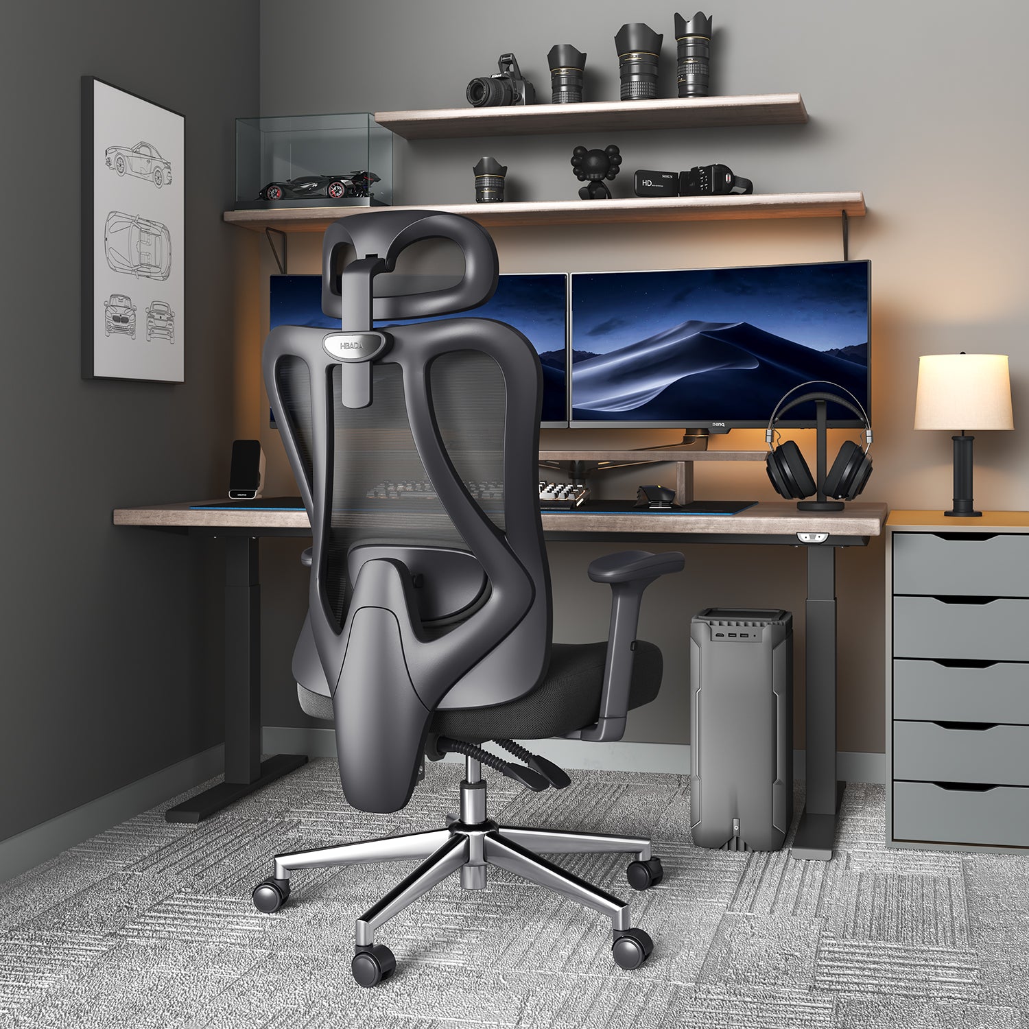 HBADA Ergonomic Office Chair, Desk Chair without footrest,P3 Series