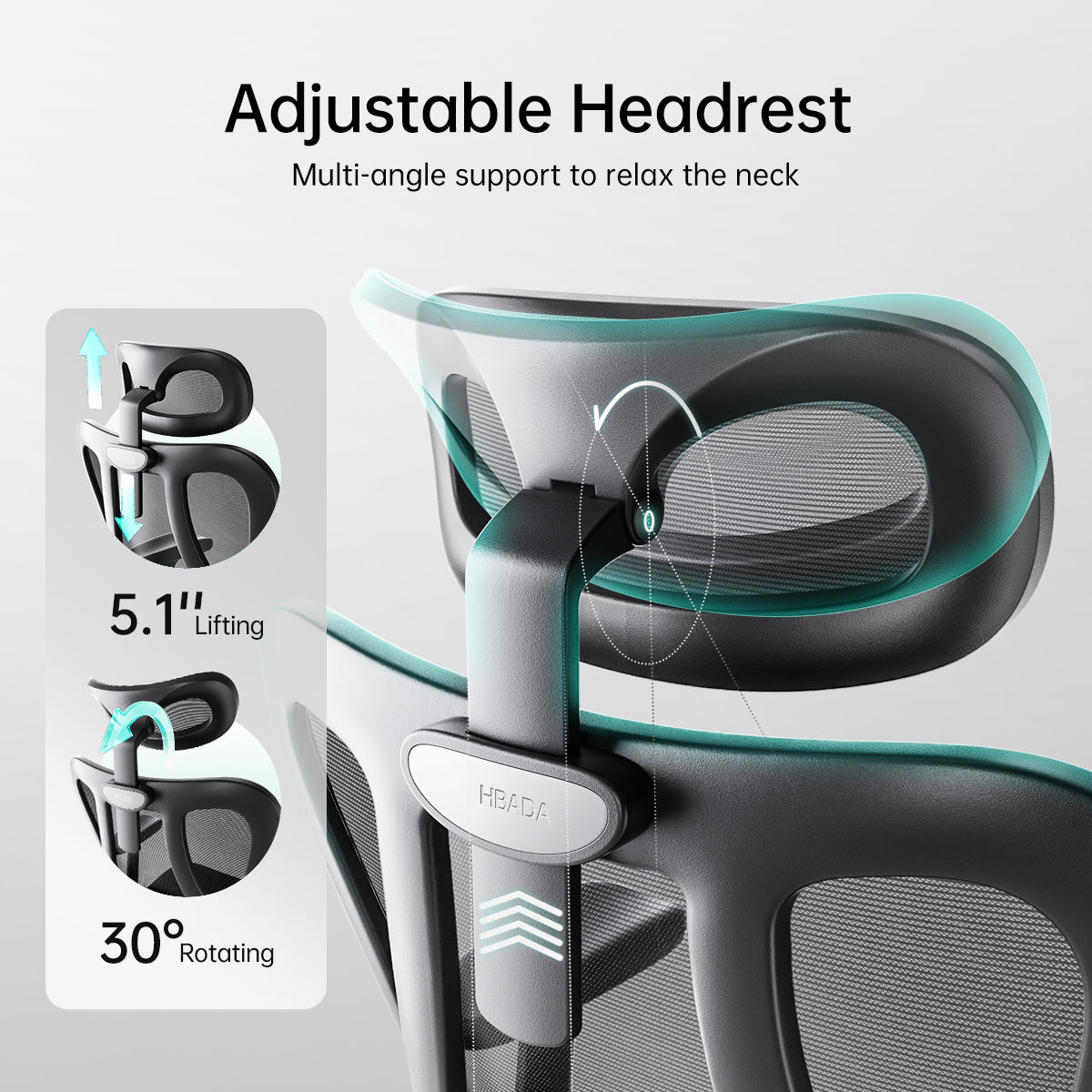 HBADA P3 Ergonomic Office Chair, Desk Chair with Footrest