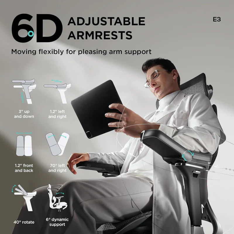 HBADA E3 Pro Ergonomic Office Chair with Footrest