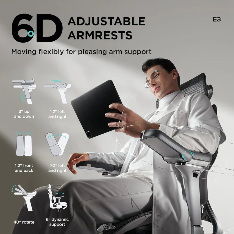 HBADA E3 Pro Ergonomic Office Chair with Footrest