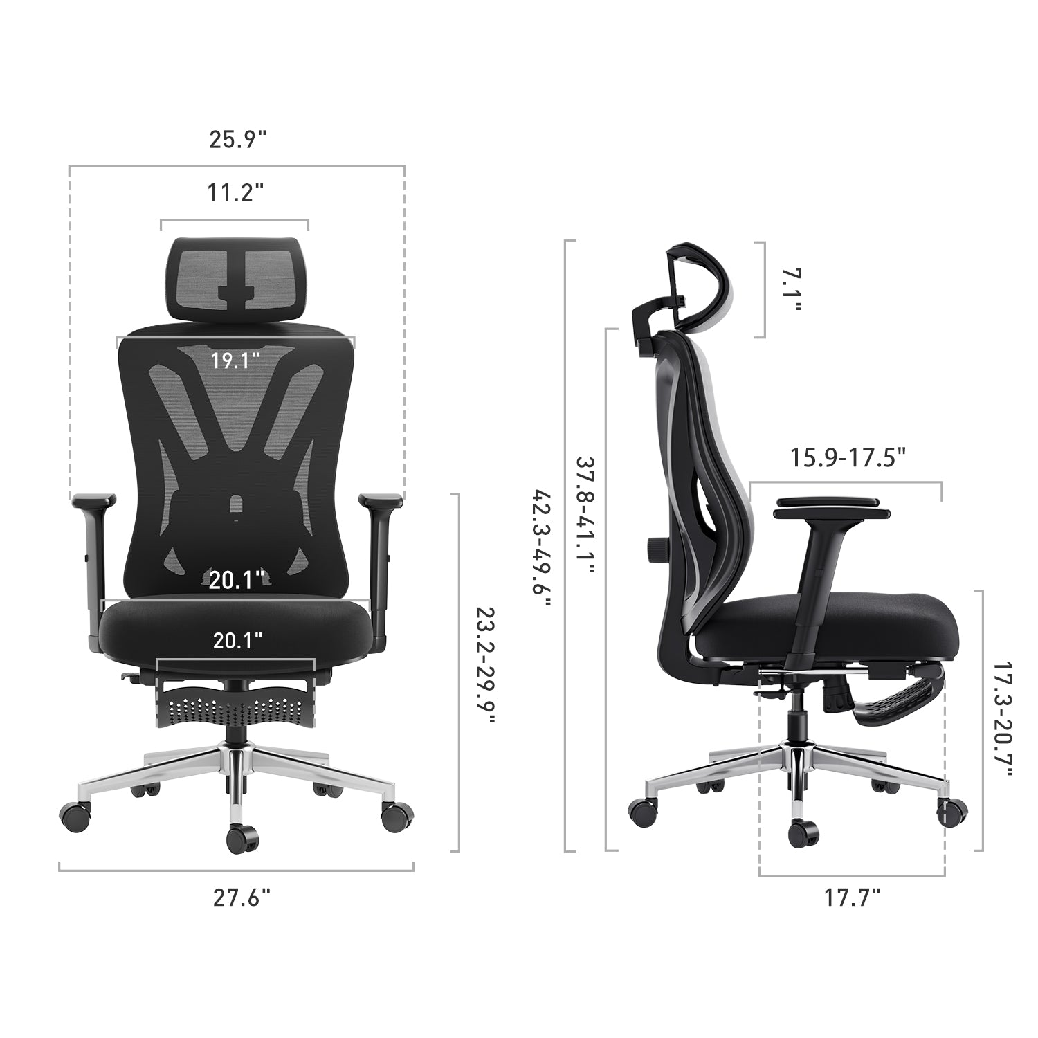 HBADA P5 Ergonomic Office Chair with Footrest